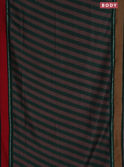 Semi patola saree dark green with allover prints and woven border