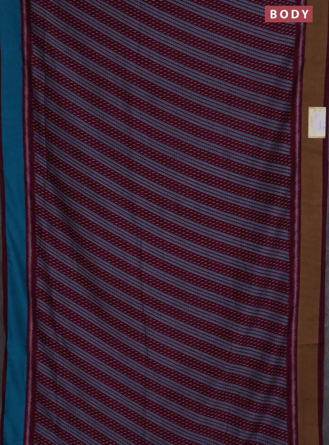 Semi patola saree wine shade with allover prints and woven border