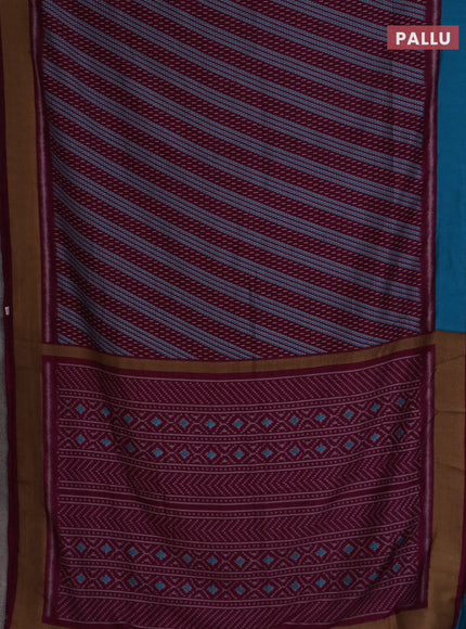 Semi patola saree wine shade with allover prints and woven border