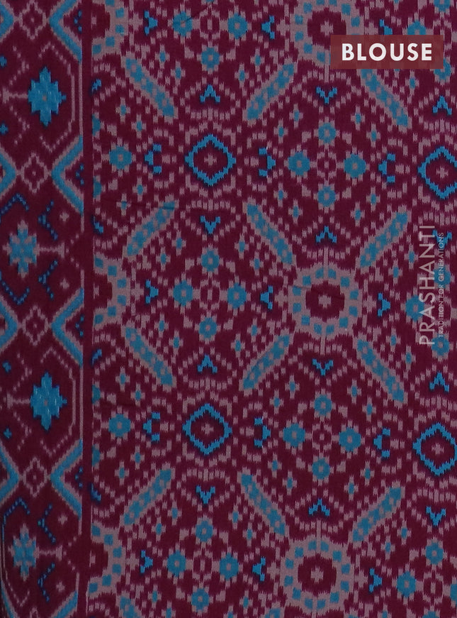 Semi patola saree wine shade with allover prints and woven border