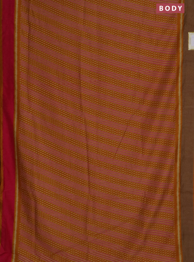 Semi patola saree mustard yellow with allover prints and woven border