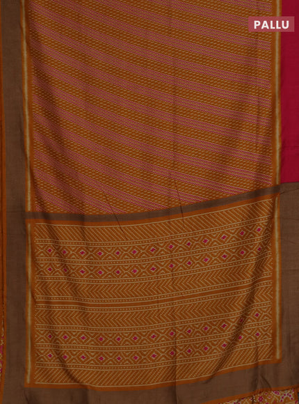 Semi patola saree mustard yellow with allover prints and woven border
