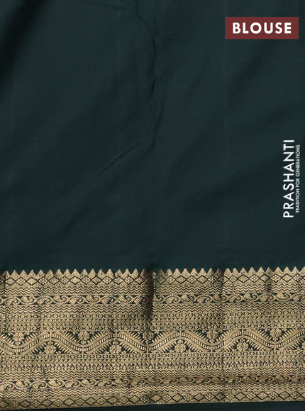 Bangalori silk saree lotus pink and dark green with zari woven buttas and zari woven border