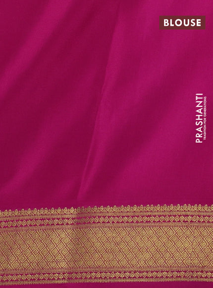 Pure mysore silk saree light blue and pink with allover zari woven buttas and zari woven border