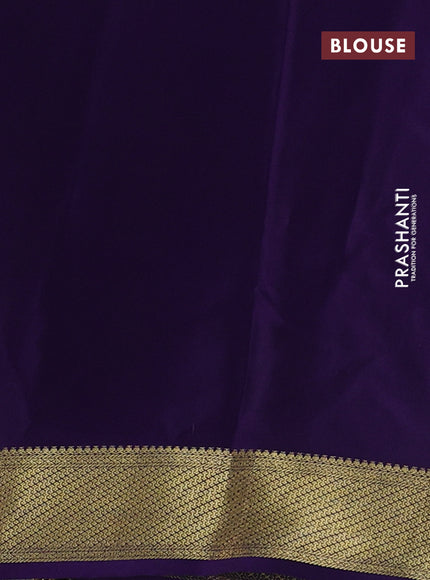 Pure mysore silk saree teal blue and navy blue with zari woven buttas and zari woven border