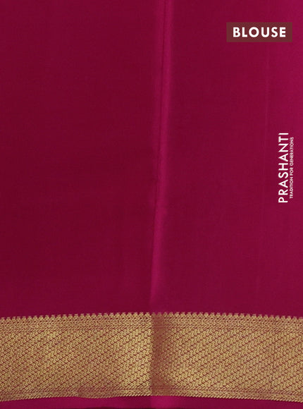 Pure mysore silk saree light blue and pink with zari woven buttas and zari woven border
