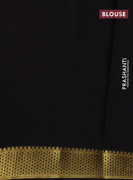 Pure mysore silk saree red and black with allover zari checked pattern and zari woven border