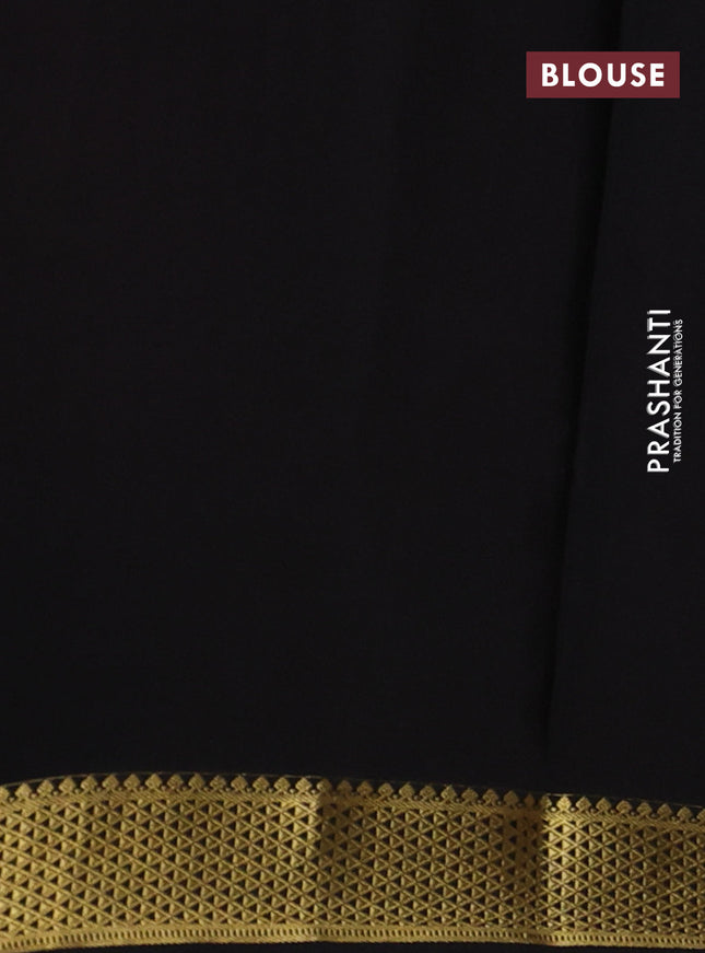 Pure mysore silk saree red and black with allover zari checked pattern and zari woven border