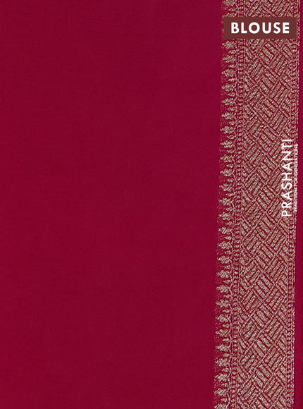 Banarasi georgette saree pink with allover thread & zari geometric weaves and woven border