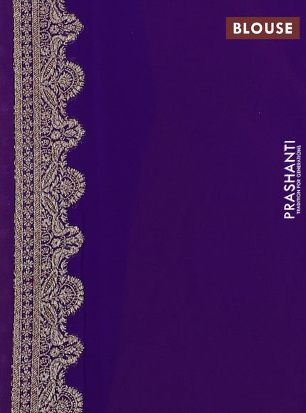 Banarasi georgette saree mustard yellow and blue with allover thread & zari butta weaves and woven border