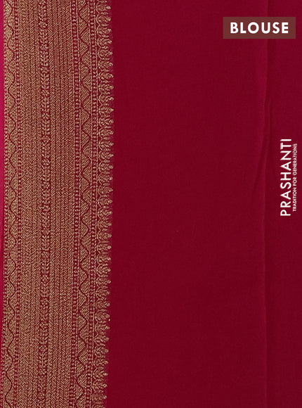 Banarasi georgette saree magenta pink with allover thread & zari geometric weaves and woven border