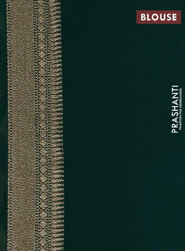 Banarasi georgette saree dark green with allover thread & zari weaves and woven border