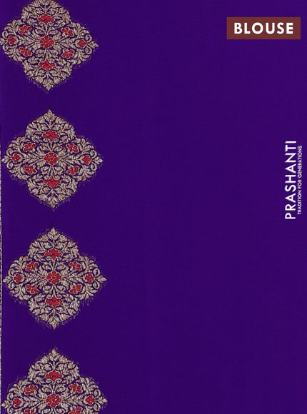 Banarasi georgette saree violet with allover thread & zari weaves and woven butta border