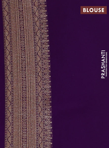 Banarasi georgette saree purple with allover thread & zari geometric weaves and woven border