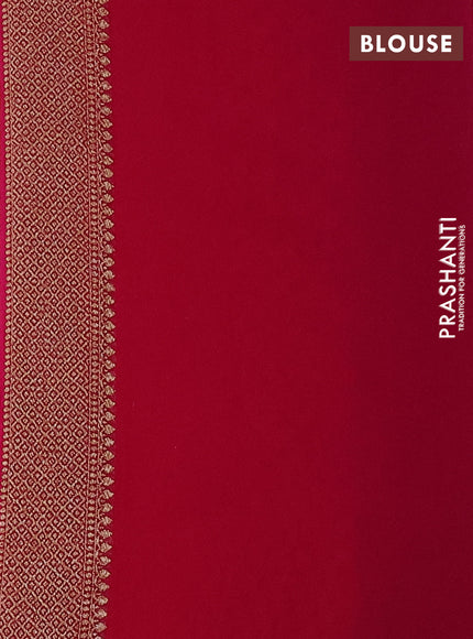 Banarasi georgette saree orange and dark pink with allover thread & zari butta weaves and long woven border