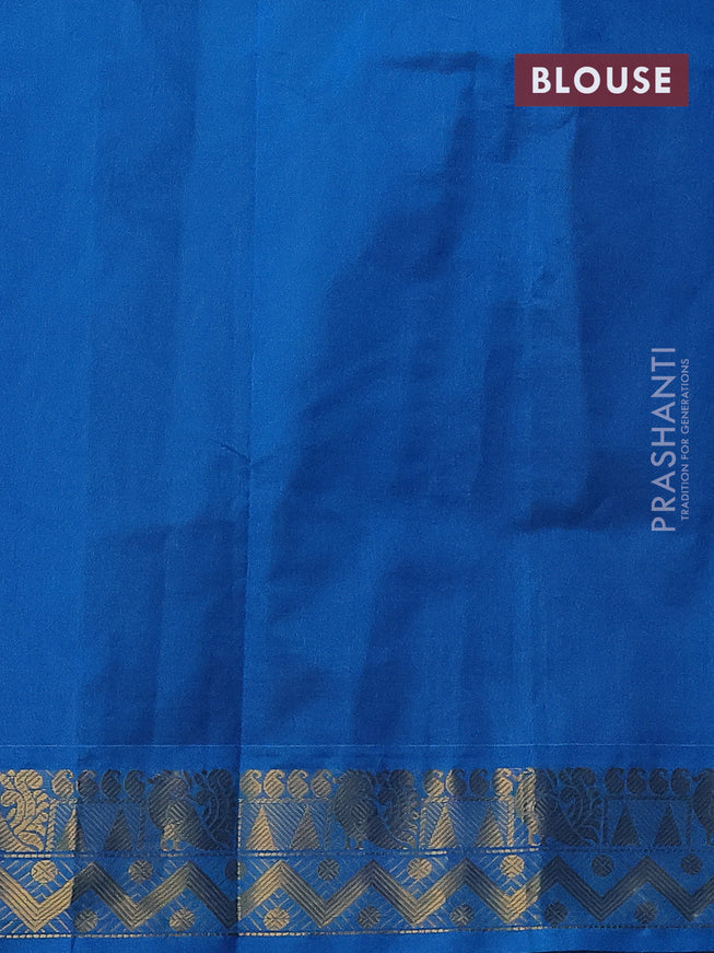 Silk cotton saree grey and cs blue with plain body and zari woven border