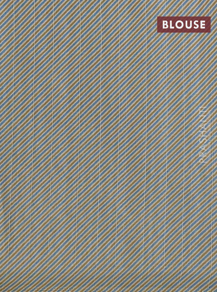 Semi tussar saree blue shade and beige with allover bandhani prints and embroidery cut work border