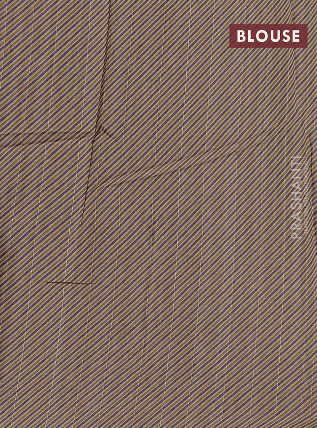 Semi tussar saree pastel lavender and beige with allover bandhani prints and embroidery cut work border