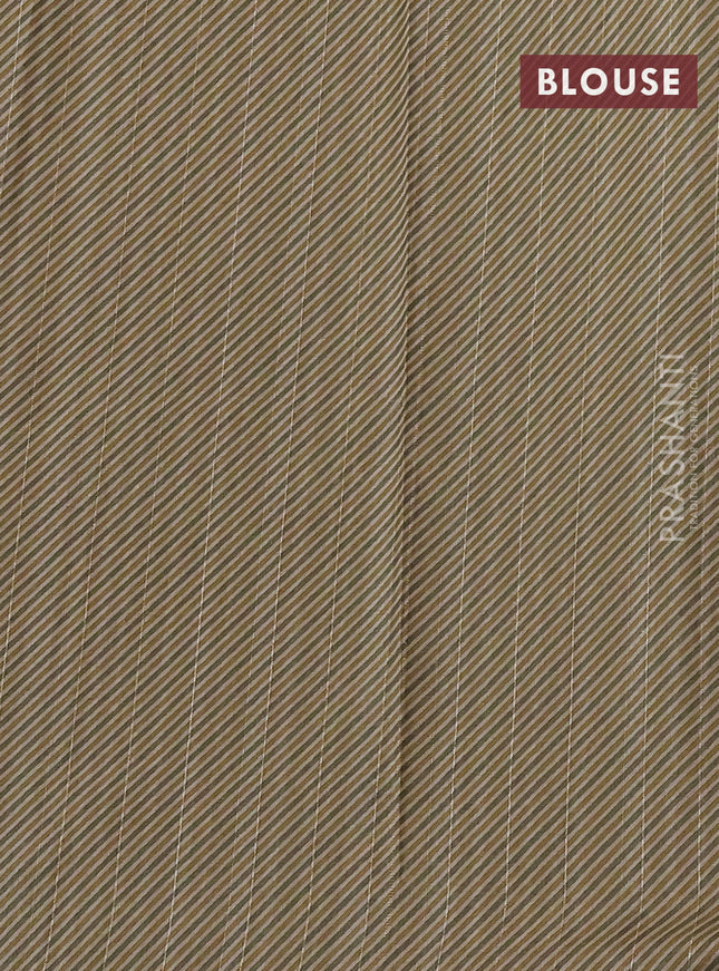 Semi tussar saree sap green shade and beige with allover bandhani prints and embroidery cut work border