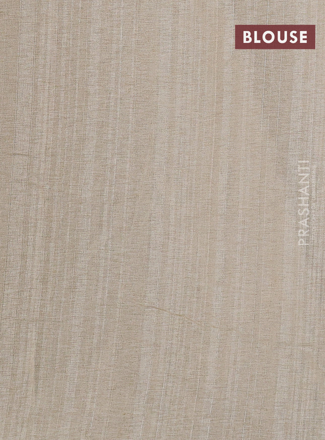 Semi tussar saree peacock blue and beige with allover bandhani prints and embroidery work border