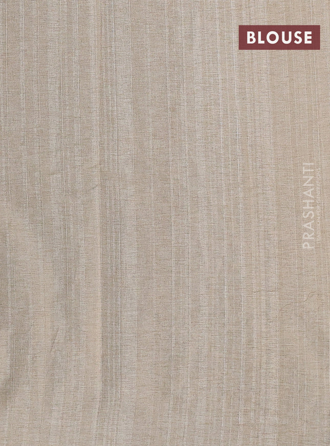 Semi tussar saree black and beige with allover bandhani prints and embroidery cut work border