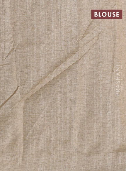 Semi tussar saree wine shade and beige with allover bandhani prints and embroidery cut work border