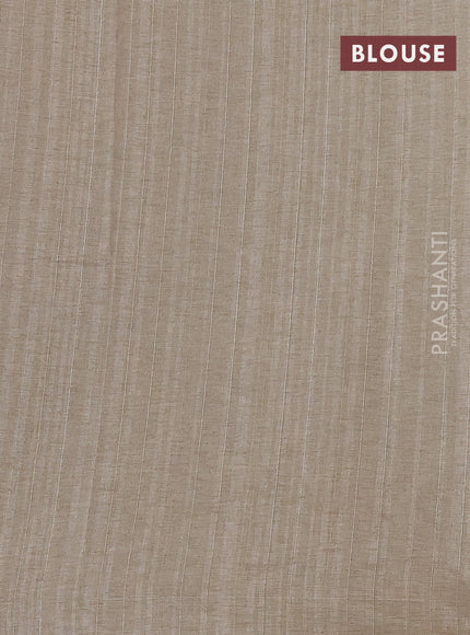 Semi tussar saree peacock blue and beige with allover bandhani prints and embroidery cut work border