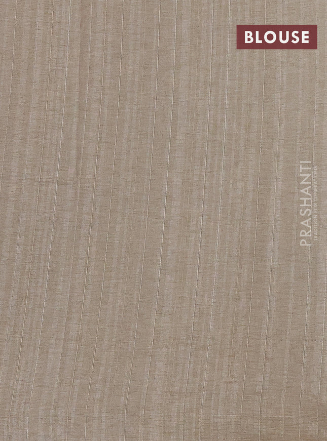 Semi tussar saree peacock blue and beige with allover bandhani prints and embroidery cut work border