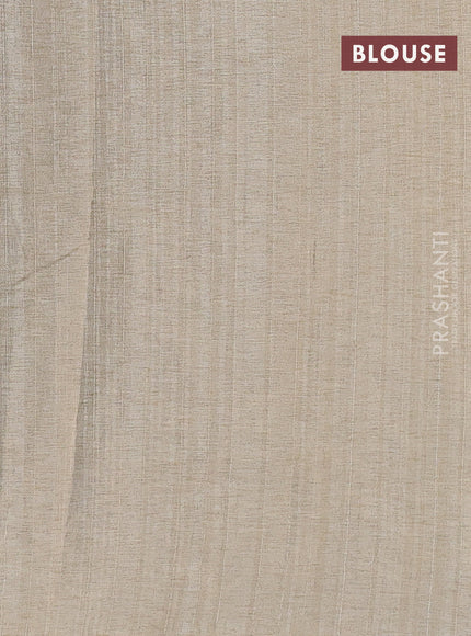 Semi tussar saree peacock blue and beige with allover bandhani prints and embroidery cut work border