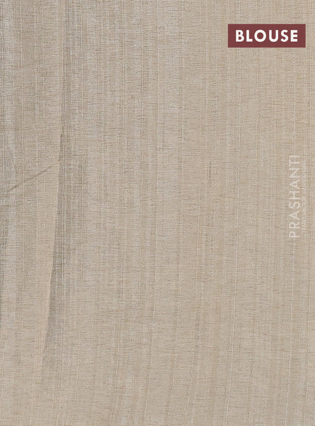 Semi tussar saree peacock blue and beige with allover bandhani prints and embroidery cut work border