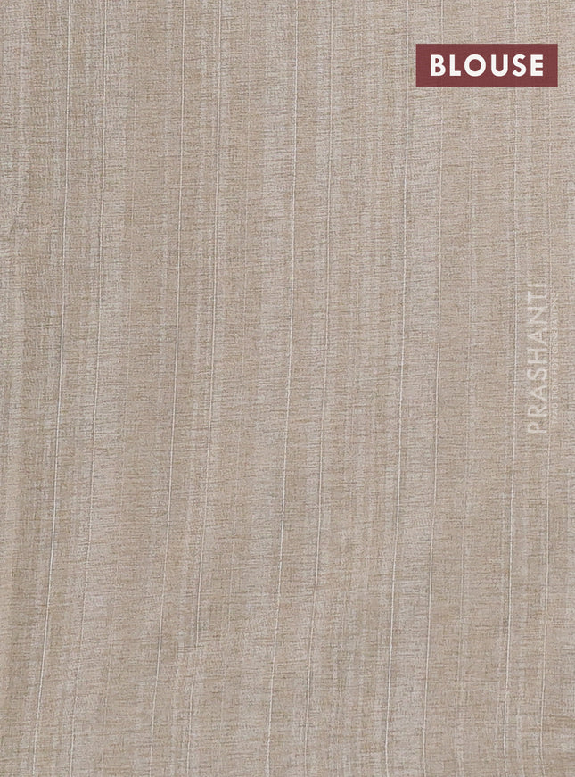 Semi tussar saree wine shade and beige with allover bandhani prints and embroidery cut work border