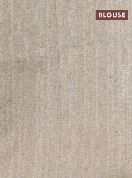 Semi tussar saree peacock blue and beige with allover bandhani prints and embroidery work border