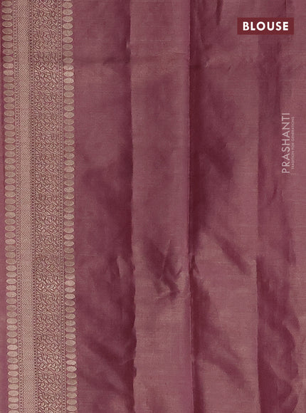 Banarasi tissue silk saree pastel pink with allover zari woven brocade weaves and zari woven border