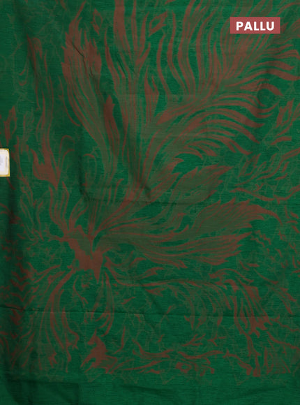 Banarasi semi matka saree green with allover thread weaves in borderless style