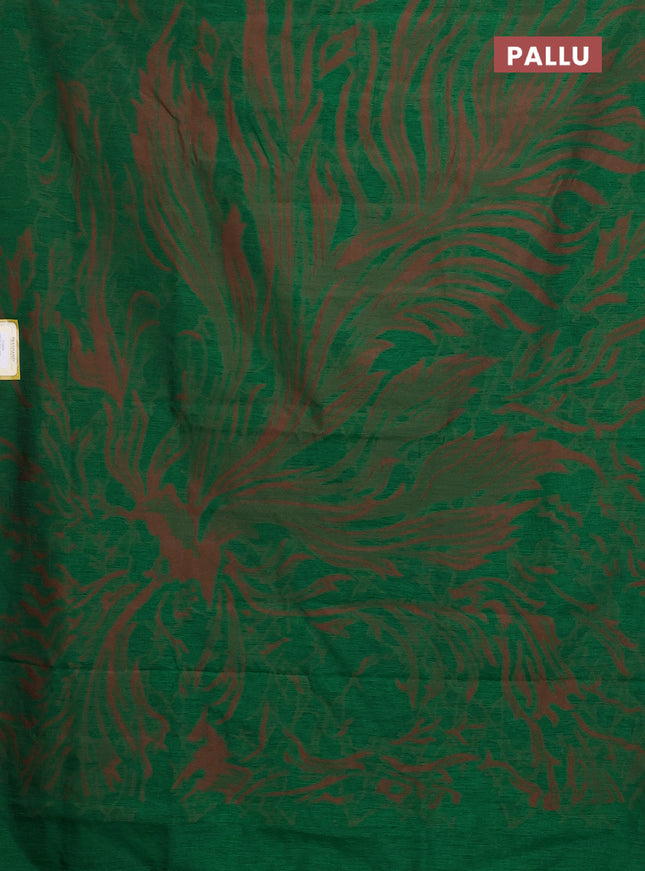 Banarasi semi matka saree green with allover thread weaves in borderless style