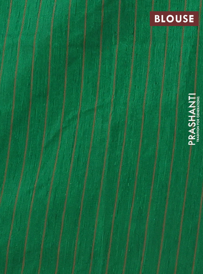 Banarasi semi matka saree green with allover thread weaves in borderless style