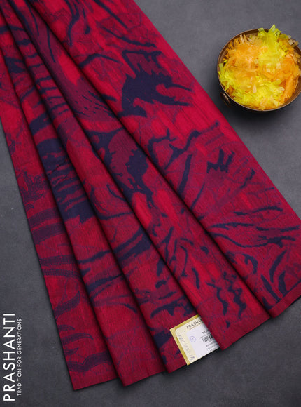 Banarasi semi matka saree pink and blue with allover thread weaves in borderless style