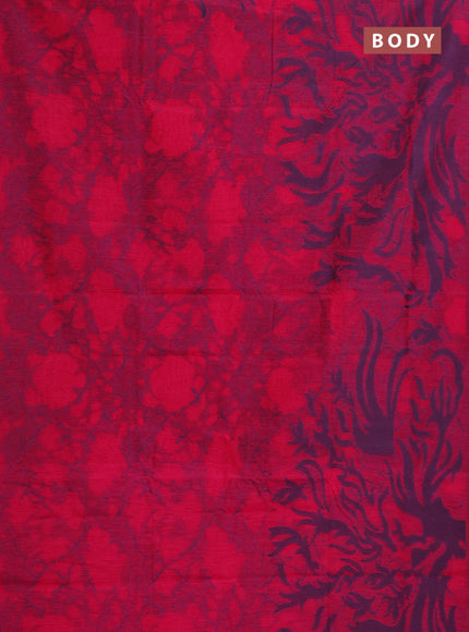 Banarasi semi matka saree pink and blue with allover thread weaves in borderless style