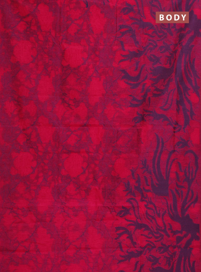 Banarasi semi matka saree pink and blue with allover thread weaves in borderless style