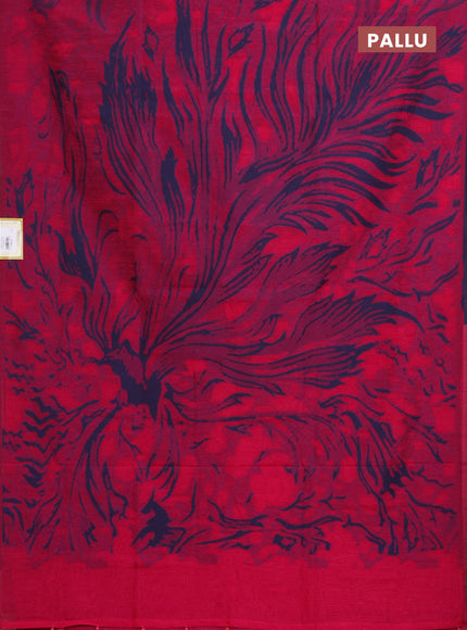 Banarasi semi matka saree pink and blue with allover thread weaves in borderless style