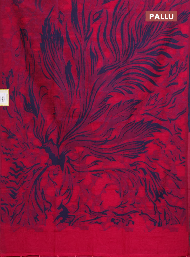 Banarasi semi matka saree pink and blue with allover thread weaves in borderless style