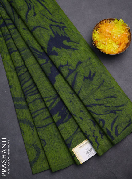 Banarasi semi matka saree light green with allover thread weaves in borderless style