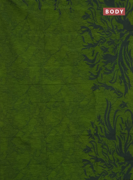 Banarasi semi matka saree light green with allover thread weaves in borderless style