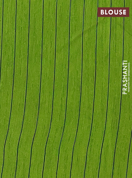 Banarasi semi matka saree light green with allover thread weaves in borderless style