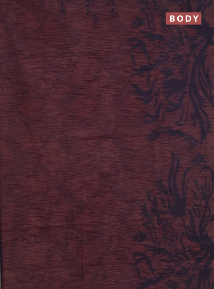 Banarasi semi matka saree rosy brown with allover thread weaves in borderless style