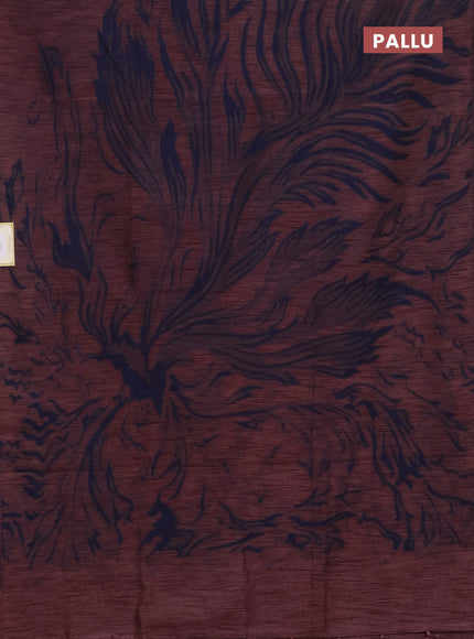 Banarasi semi matka saree rosy brown with allover thread weaves in borderless style