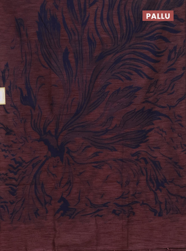 Banarasi semi matka saree rosy brown with allover thread weaves in borderless style