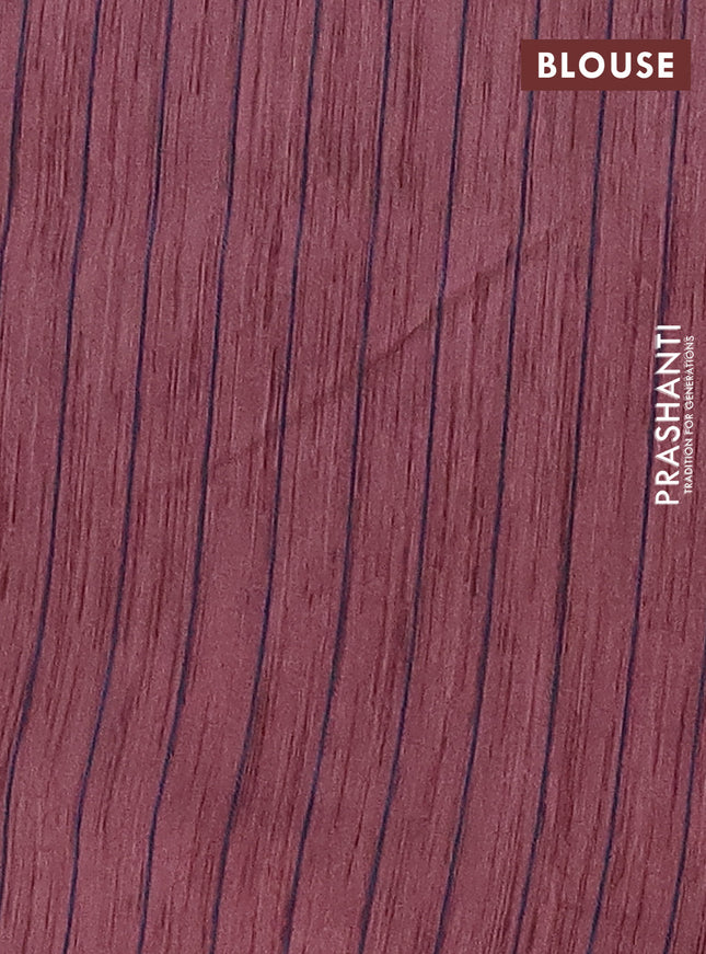 Banarasi semi matka saree rosy brown with allover thread weaves in borderless style