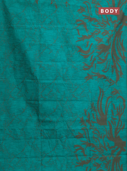 Banarasi semi matka saree green with allover thread weaves in borderless style