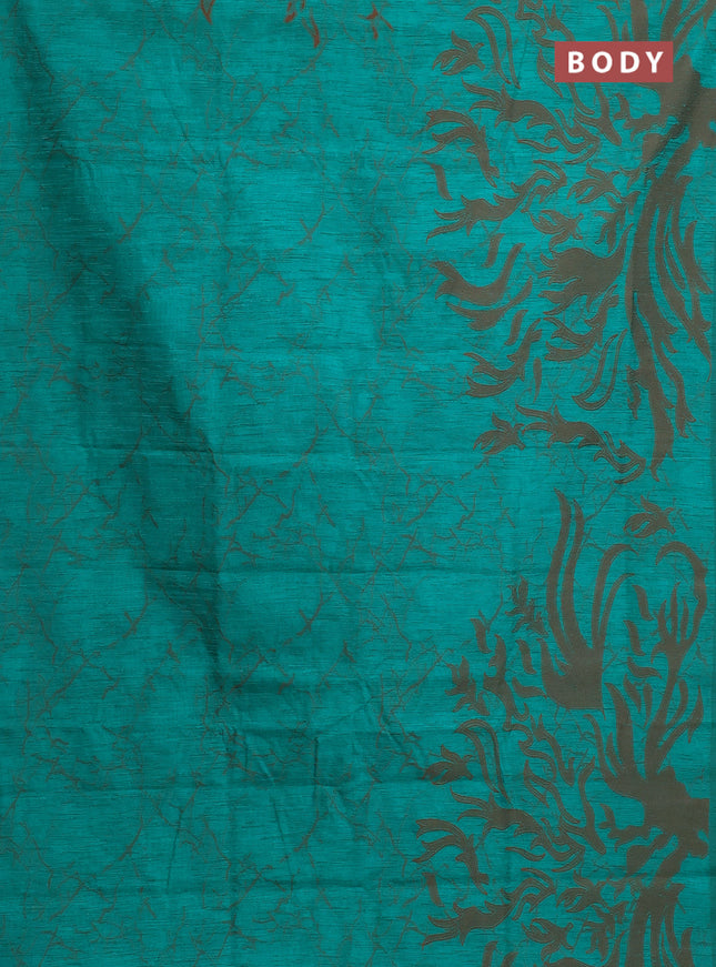 Banarasi semi matka saree green with allover thread weaves in borderless style